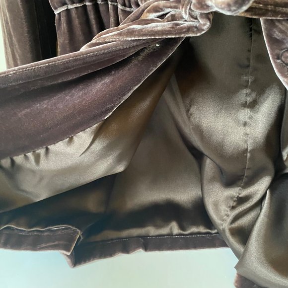 J Jill silk blend chocolate brown velvet jacket hooded women XSP - Picture 8 of 9